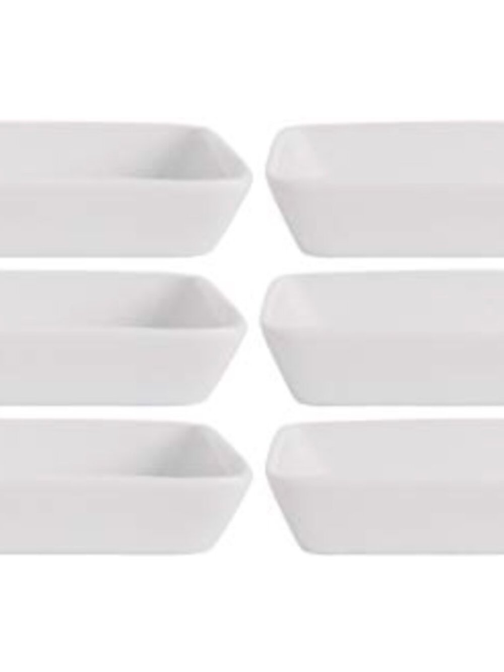 White Mini Tapas Plates, Ceramic, Sold by at Home, Set of 6
